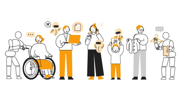 News Illustration: KI-Assistenten unterstützen Menschen in Pflege und Alltag